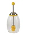 Shop Rsvp International Glass, Stainless Steel And Silicone 3x3x8" Yellow Honey Jar Set