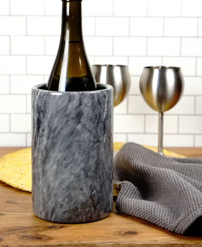 Rsvp International Grey Marble Wine Cooler 4.5" X 7" In Gray