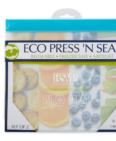 Rsvp International Polyethylene 2 Piece 9" X 8.25" Eco Press-n-seal Bags In Blue