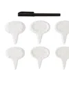 Rsvp International Porcelain 6 Piece 3" Oval Cheese Marker Set In White