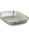 Rsvp International Precision Pierced Stainless Steel 17.5x11x2" Bbq Roasting Pan In Gray
