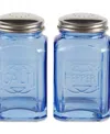 Rsvp International Retro Glass Blue 2 Piece 8 Ounce Retro Style Salt Pepper Set In Blue