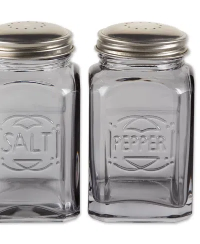 RSVP INTERNATIONAL RETRO GLASS GRAY 2 PIECE 8 OUNCE RETRO STYLE SALT PEPPER SET