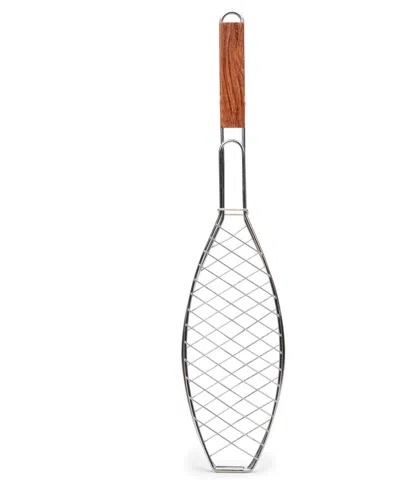 Rsvp International Rosewood Wire 26"x6"x2" Bbq Fish Basket In Brown