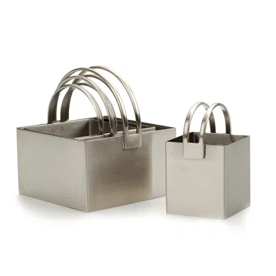 Rsvp International Rsvp Endurance Stainless Steel Square Biscuit Cutters, Plain, Set Of 4 In Metallic