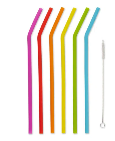 Rsvp International Silicone 6 Piece 10" Smoothie Straw Set In Multi