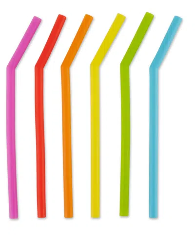 Rsvp International Silicone 6 Piece 6.5" Straw Set In Multi