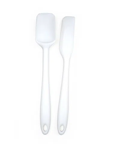 Rsvp International Silicone Coated Steel 2 Piece 8" Ela Series White Mini Spatula Set