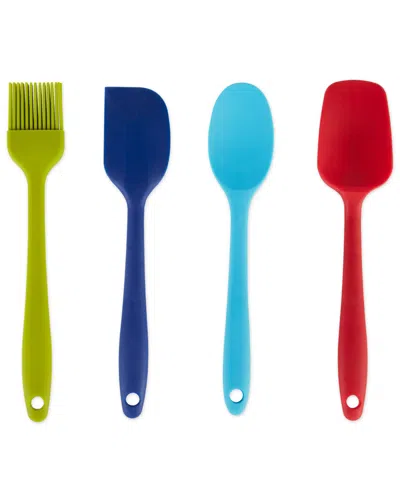 Rsvp International Silicone Coated Steel 4 Piece 10" Ela Series Silicone Mini Silicone Tool Set In Multi
