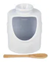 Rsvp International Stoneware 2 Piece 6 Ounce Matte White Salt Pig And Spoon Set In White