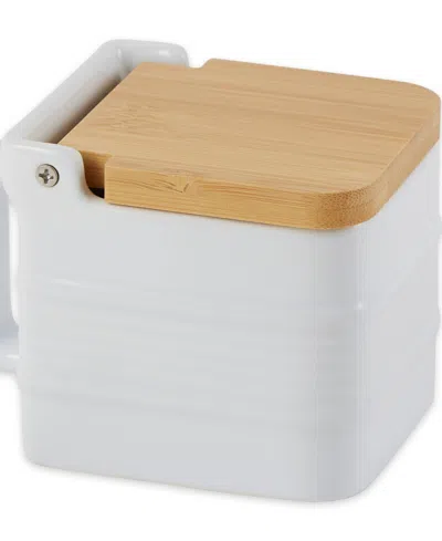 Rsvp International Stoneware 5x3x4" Salt Box In White