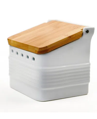 Rsvp International Stoneware 5x4x5" White Garlic Keeper