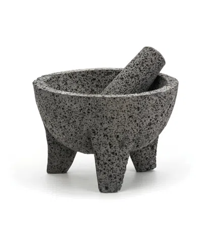 Rsvp International Volcanic Stone 8x8x5" Authentic Molcajete In Gray