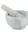 Rsvp International White Marble Mortar Pestle Set In White