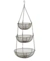 Rsvp International Woven Wire 3 Tier Bronze Hanging Basket In Brown