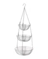 Rsvp International Woven Wire 3 Tier Chrome Hanging Basket In Silver