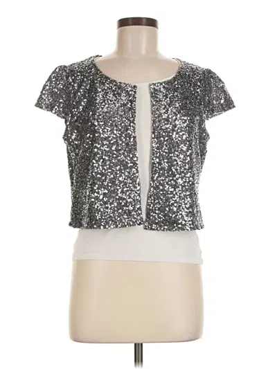 Pre-owned Rsvp Short Sleeve Top Silver Sweetheart Neckline Tops