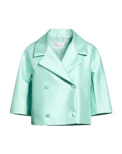 Rsvp Woman Blazer Turquoise Size 8 Polyester In Blue