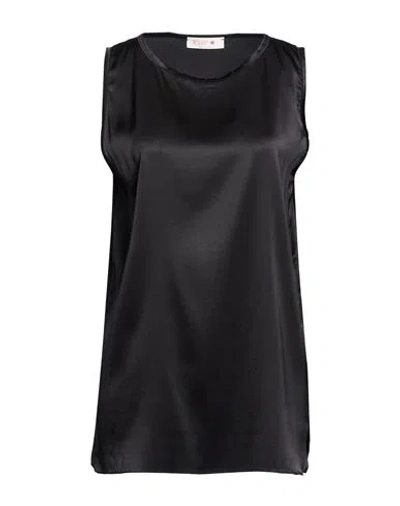 Rsvp Woman Top Black Size 14 Silk, Elastane