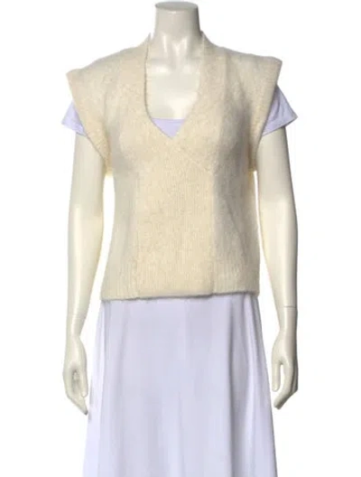 Pre-owned Rta Alpaca V-neck Sweater In Neutral