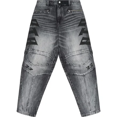 Rta Alwin Tapered Straight Leg Moto Jeans In Gray
