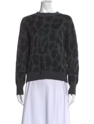 Pre-owned Rta Animal Print Crew Neck Sweatshirt In Gray