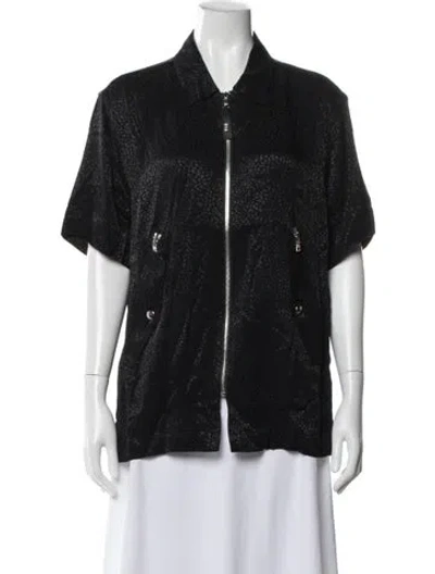 Pre-owned Rta Animal Print Short Sleeve Top W/ Tags In Gray