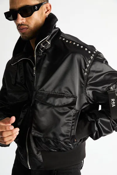 Rta Arlen Cargo Aviator Jacket In Black