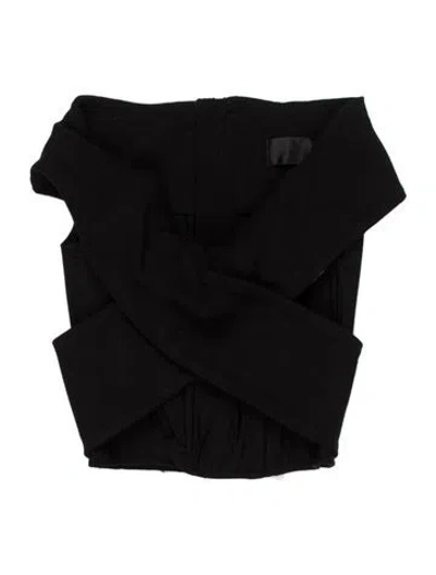 Pre-owned Rta Asymmetrical Long Sleeve Crop Top W/ Tags In Black