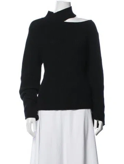 Pre-owned Rta Asymmetrical Long Sleeve Top In Black
