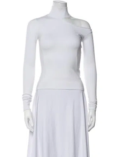 Pre-owned Rta Asymmetrical Long Sleeve Top In White