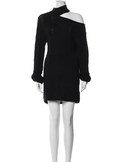Pre-owned Rta Asymmetrical Mini Dress In Black