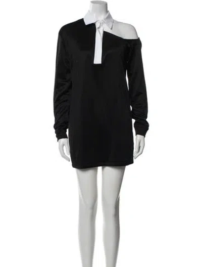 Pre-owned Rta Asymmetrical Mini Dress In Black