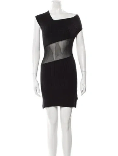 Pre-owned Rta Asymmetrical Mini Dress W/ Tags In Black