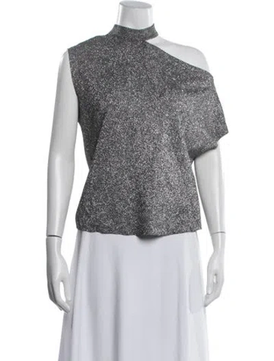 Pre-owned Rta Asymmetrical Sleeveless Top In Silver