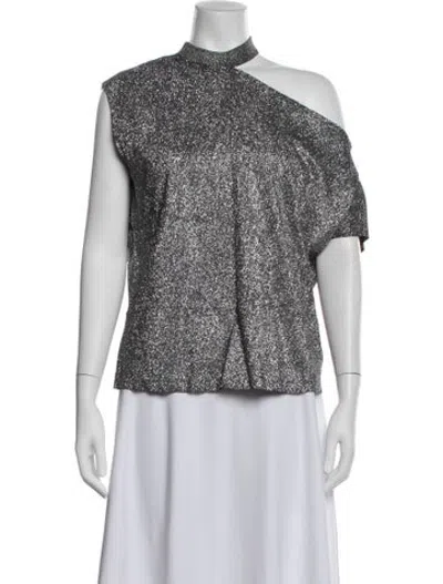Pre-owned Rta Asymmetrical Sleeveless Top In Silver