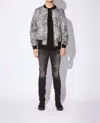 Rta Atticus Printed Bomber Jacket In Silver