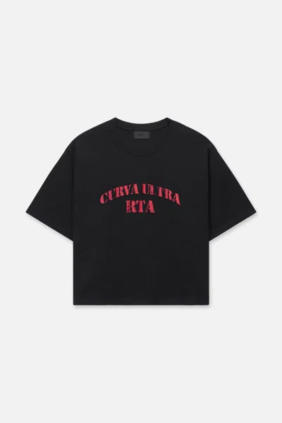 Rta Austin Cropped Oversized Tee In Black