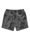 Rta Bandana-patchwork Swim Shorts In Black