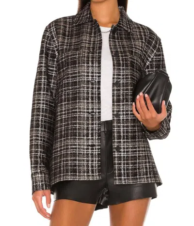 Rta Barry Shirt Jacket In Army Plaid In Multi