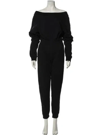 Pre-owned Rta Bateau Neckline Jumpsuit In Black