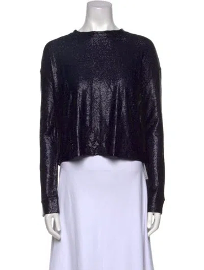 Pre-owned Rta Bateau Neckline Long Sleeve Crop Top