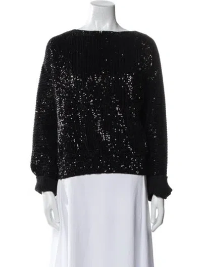 Pre-owned Rta Bateau Neckline Long Sleeve Sweatshirt In Black