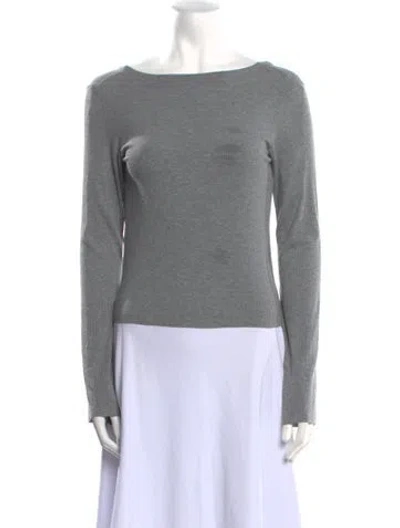 Pre-owned Rta Bateau Neckline Long Sleeve Top W/ Tags In Gray