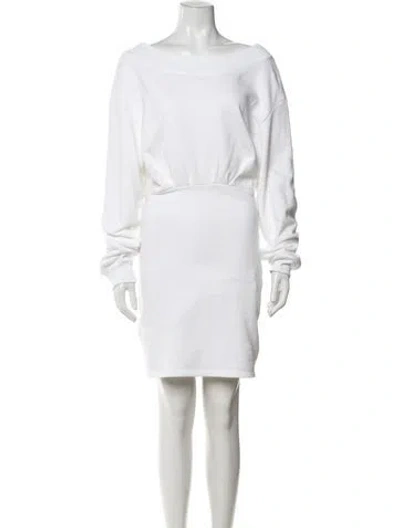 Pre-owned Rta Bateau Neckline Mini Dress In Neutrals