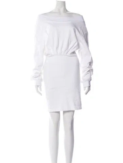 Pre-owned Rta Bateau Neckline Mini Dress In White