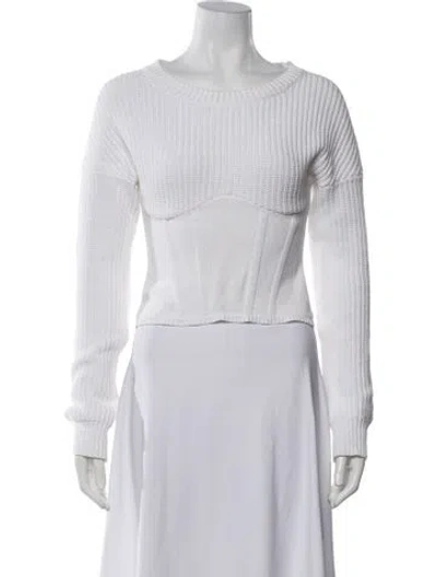 Pre-owned Rta Bateau Neckline Sweater In White