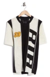 Rta Benjamin Race Stripe Open Knit T-shirt In Multi