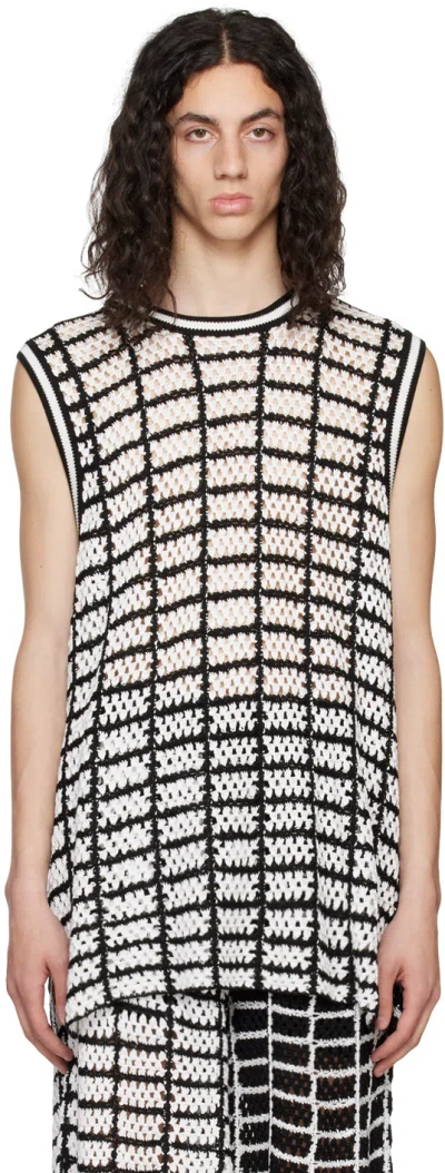 Rta Black & White Tobias Tank Top In Black Contrast