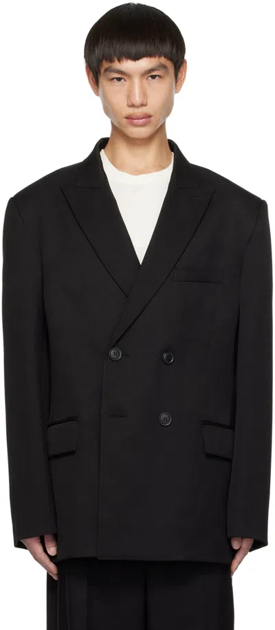 Rta Black Double-breasted Blazer